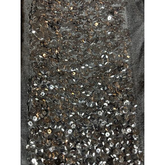 J Crew Wool Cardigan Black Medium Sequin Shawl Neck Cropped Long Sleeve - Picture 10 of 10